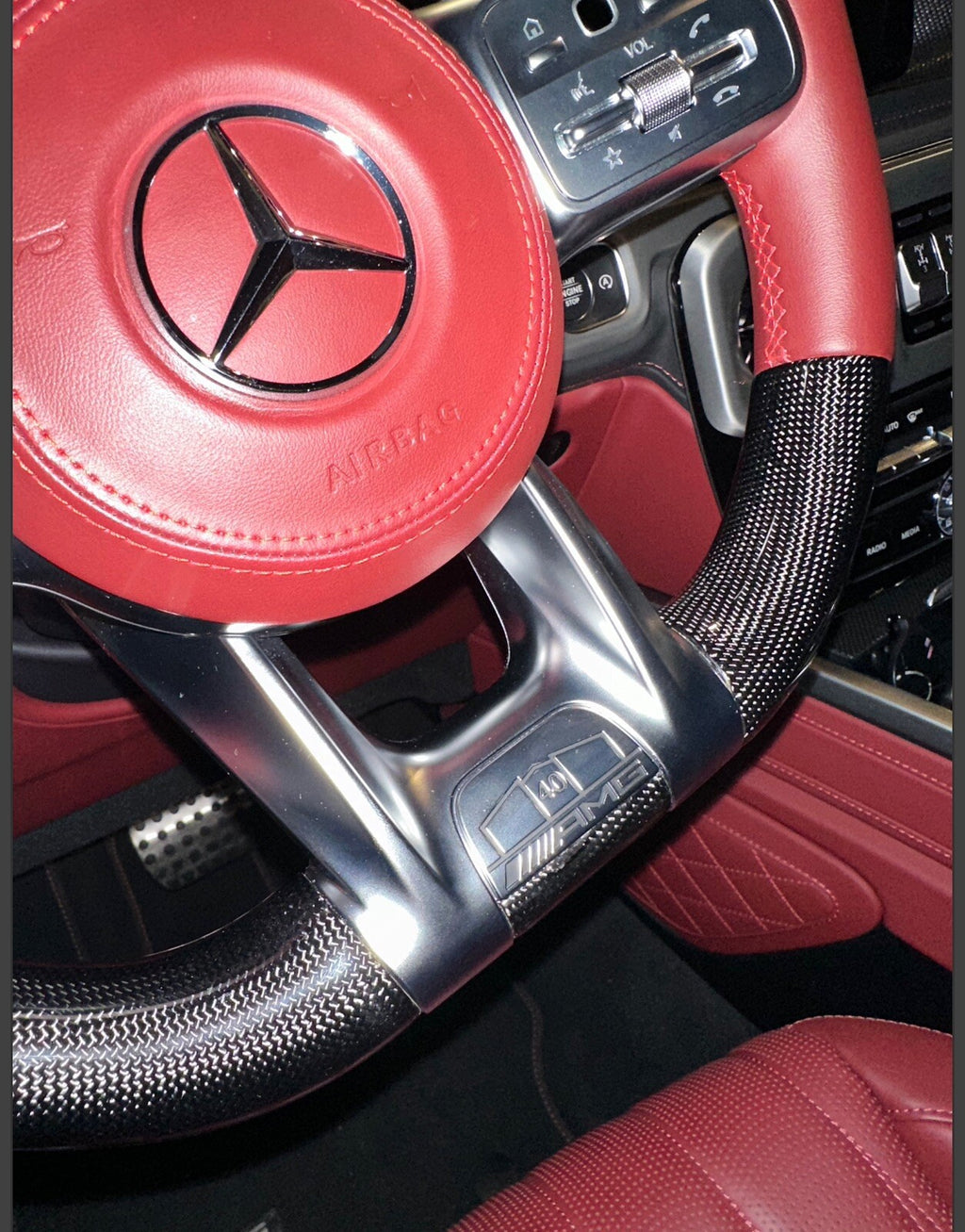 OEM MERCEDES EDITION 19+ AMG STEERING WHEEL BOTTOM TRIM EMBLEM BADGE G GLE CLS S