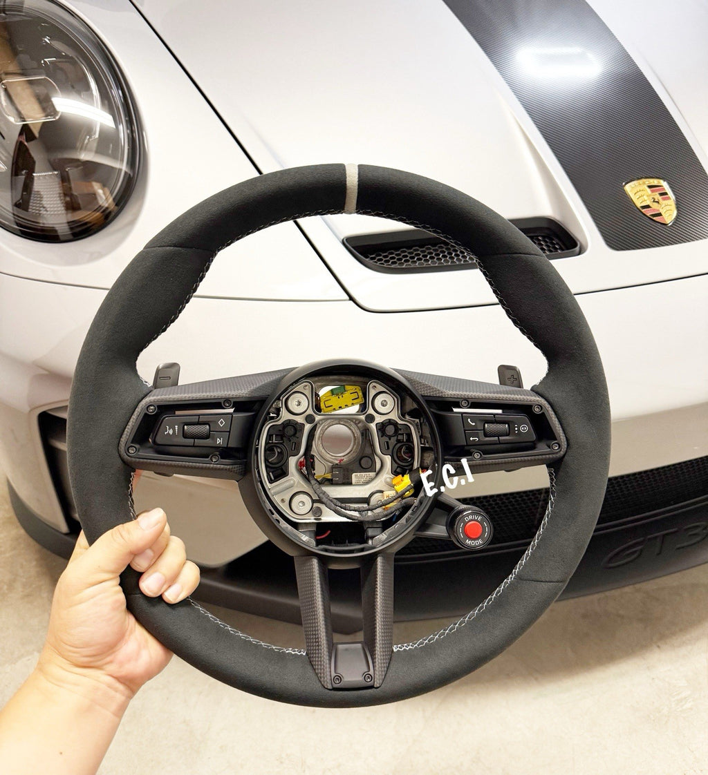 OEM Porsche 992 GT3 CARRERA T GTS STEERING WHEEL ALCANTARA CARBON HEATED CHALK