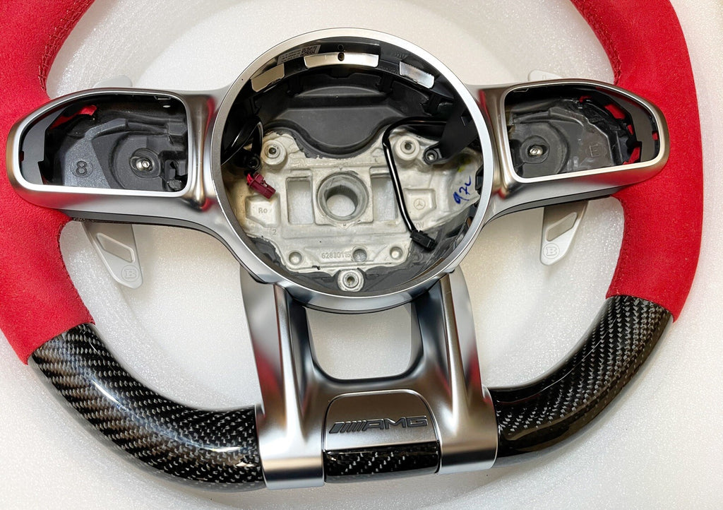 OEM 19~24 MERCEDES AMG G63 C63 E63 GT S63 CLS63 GLC CARBON FIBER STEERING WHEEL