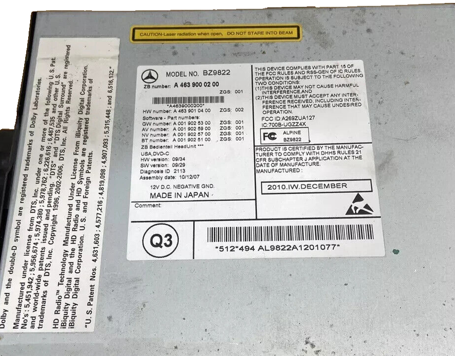 OEM USA Mercedes W463 NTG2.5 G500 G550 G55 09~12 Navigation Comand Changer Radio