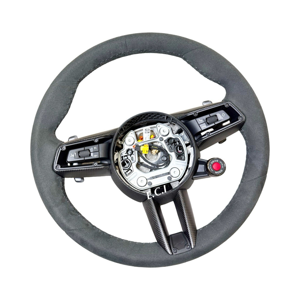 OEM PORSCHE 992 CARRERA MACAN GTS ALCANTARA STEERING WHEEL CARBON FIBER BLACK