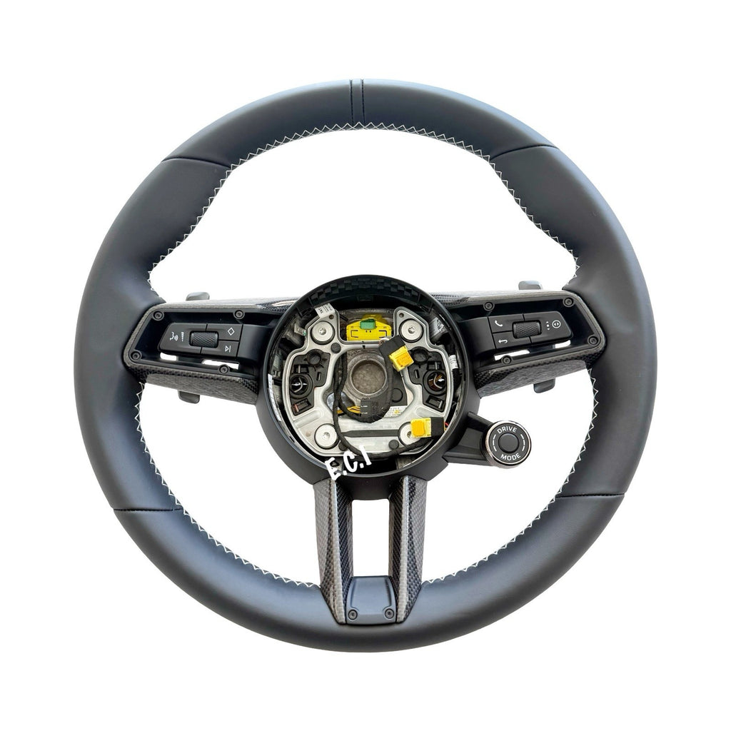 OEM Porsche 992 GT3 CARRERA GTS CAYENNE BLK STEERING WHEEL CARBON WHITE STITCH
