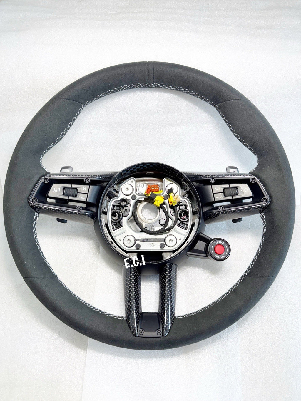 OEM PORSCHE 992 CARRERA MACAN GTS ALCANTARA STEERING WHEEL CARBON FIBER WHITE