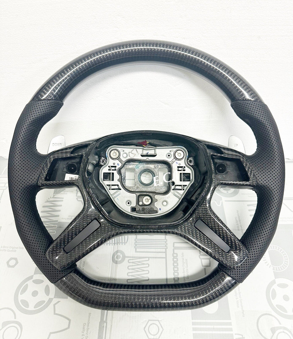 OEM MERCEDES AMG 13~18 G65 G63 ML63 GL63 G550 BLACK CARBON FIBER STEERING WHEEL