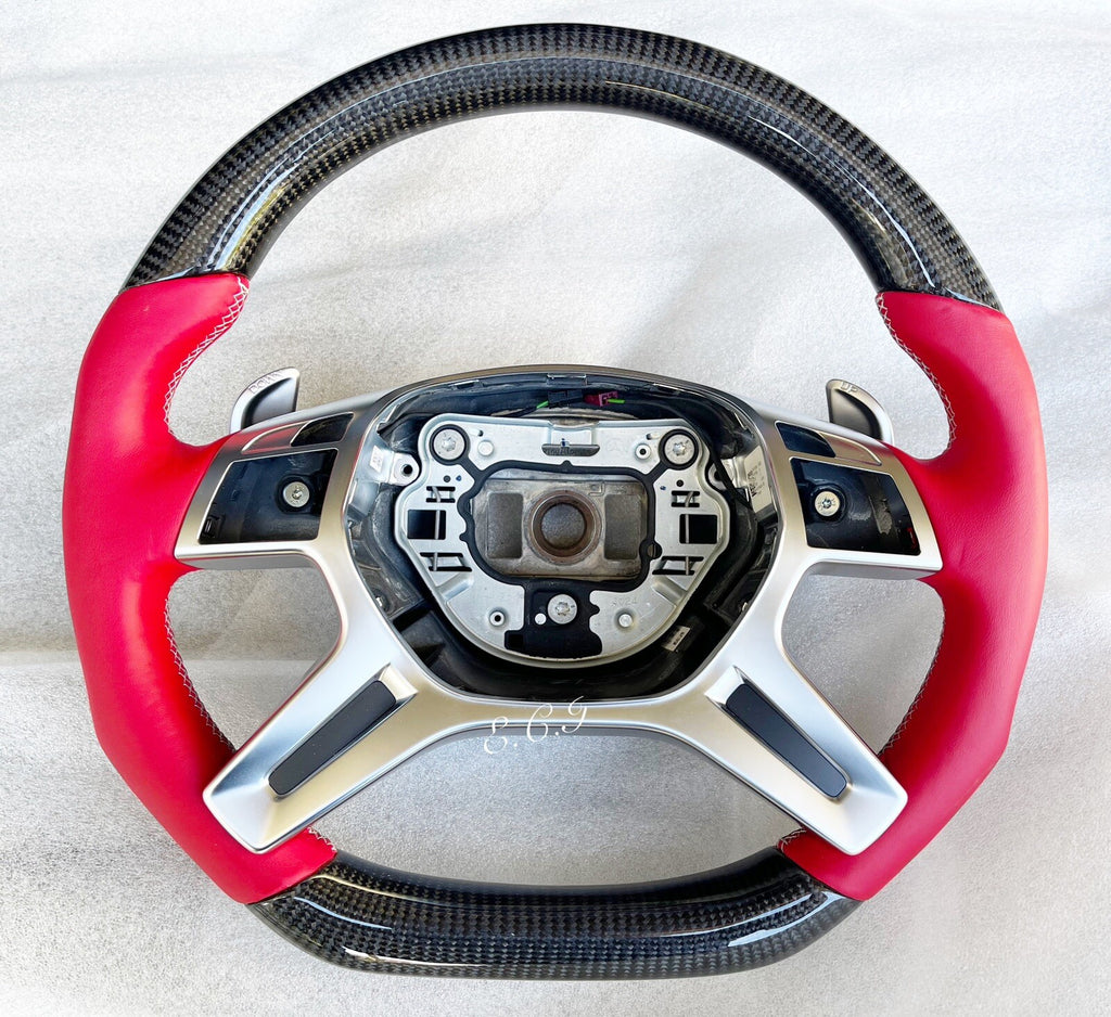OEM MERCEDES AMG 13~18 G65 G63 ML63 GL63 G550 RED CARBON FIBER STEERING WHEEL