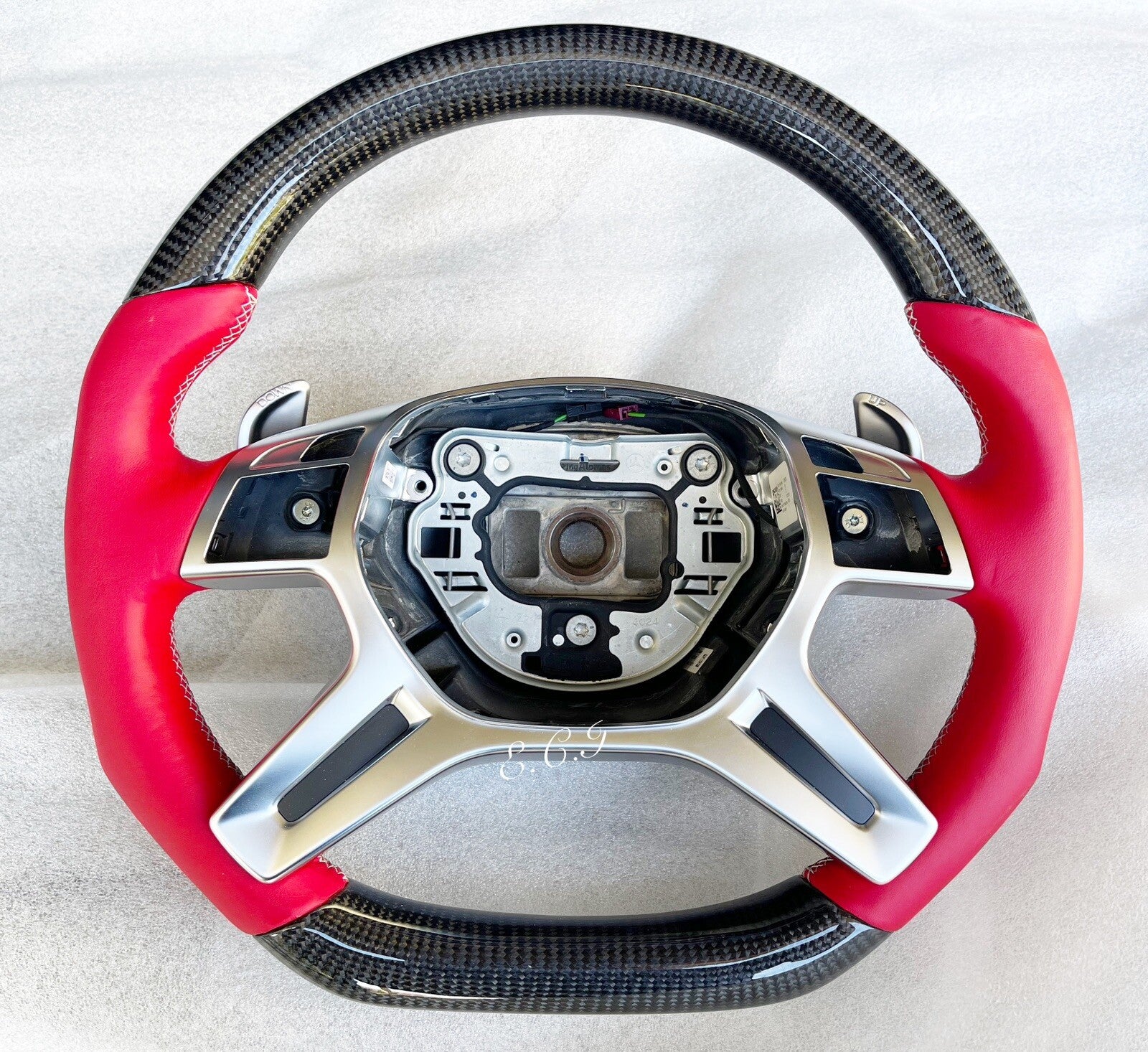 OEM MERCEDES AMG 13~18 G65 G63 ML63 GL63 G550 RED CARBON FIBER STEERING WHEEL