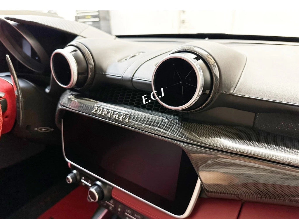 OEM Ferrari F164 Portofino M Carbon Fiber Center Console Headrest Bridge TFT SET