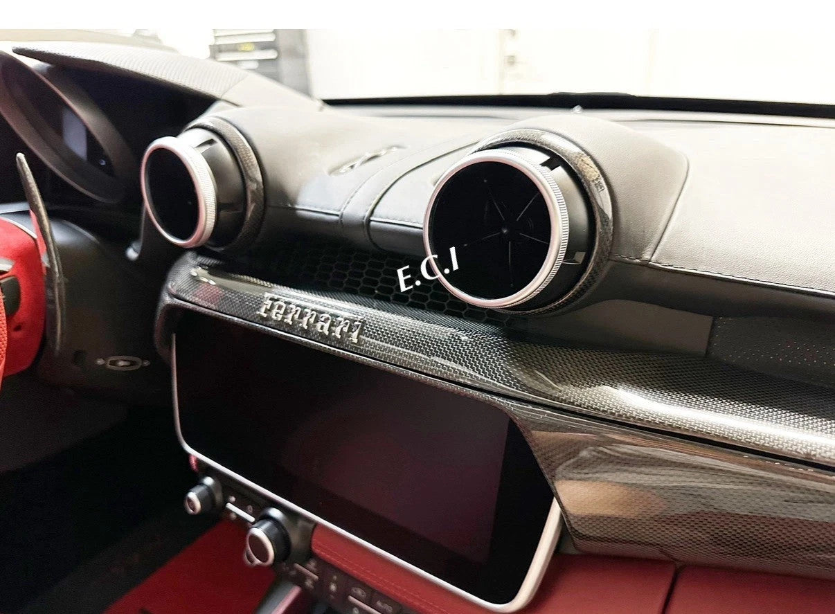 OEM Ferrari F164 Portofino M Carbon Fiber Center Console Headrest Bridge TFT SET