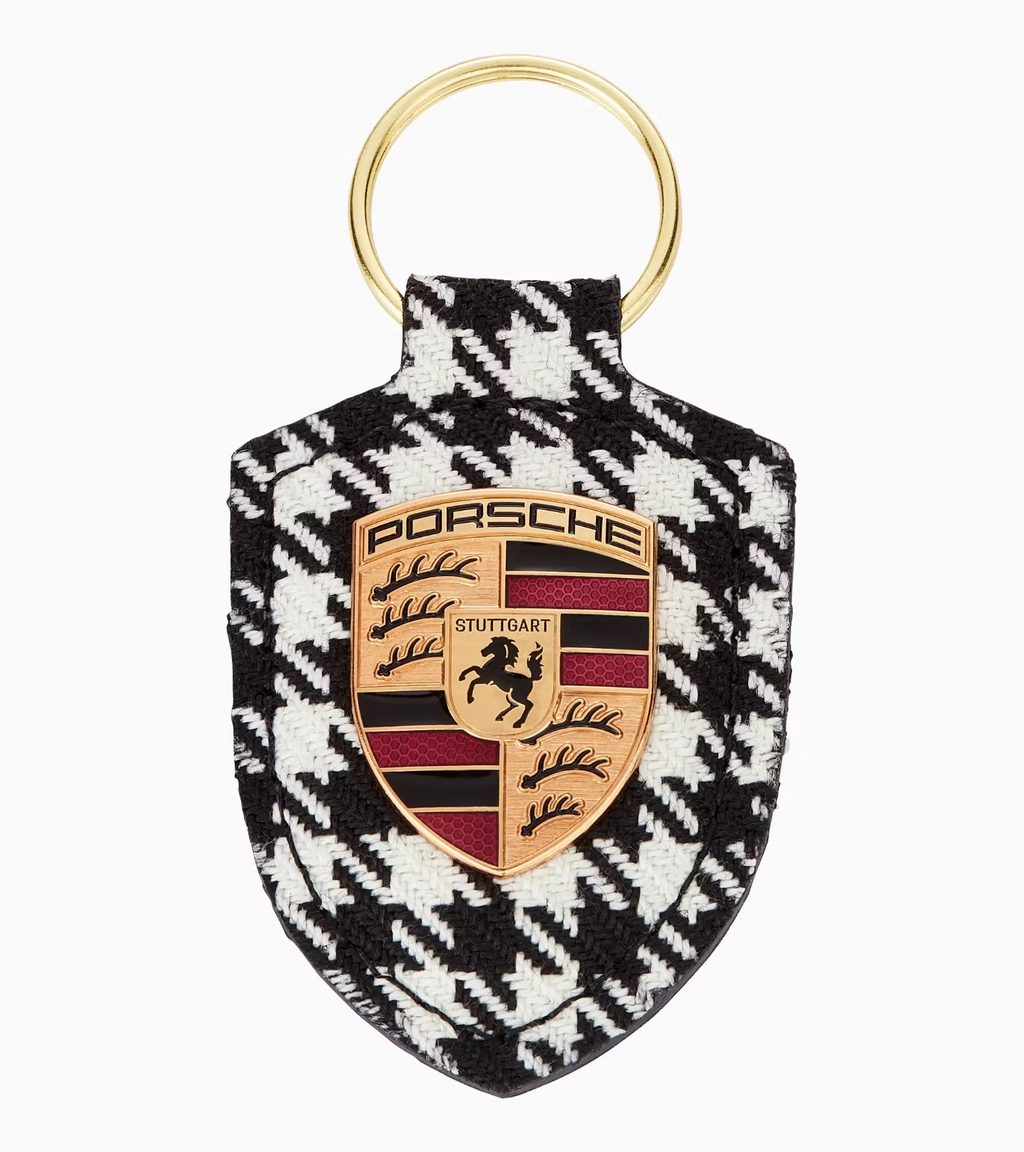 Genuine Porsche 911 Heritage key chain key ring pepita Houndstooth New limited