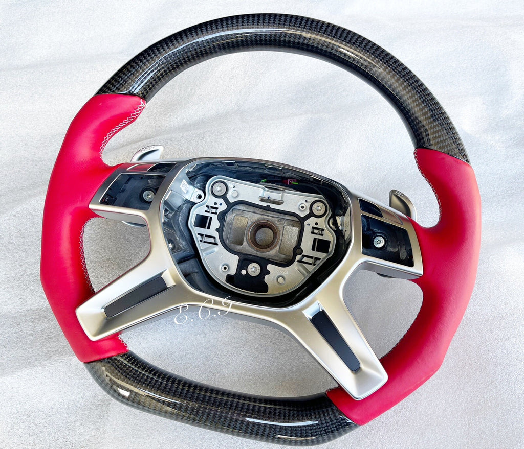 OEM MERCEDES AMG 13~18 G65 G63 ML63 GL63 G550 RED CARBON FIBER STEERING WHEEL