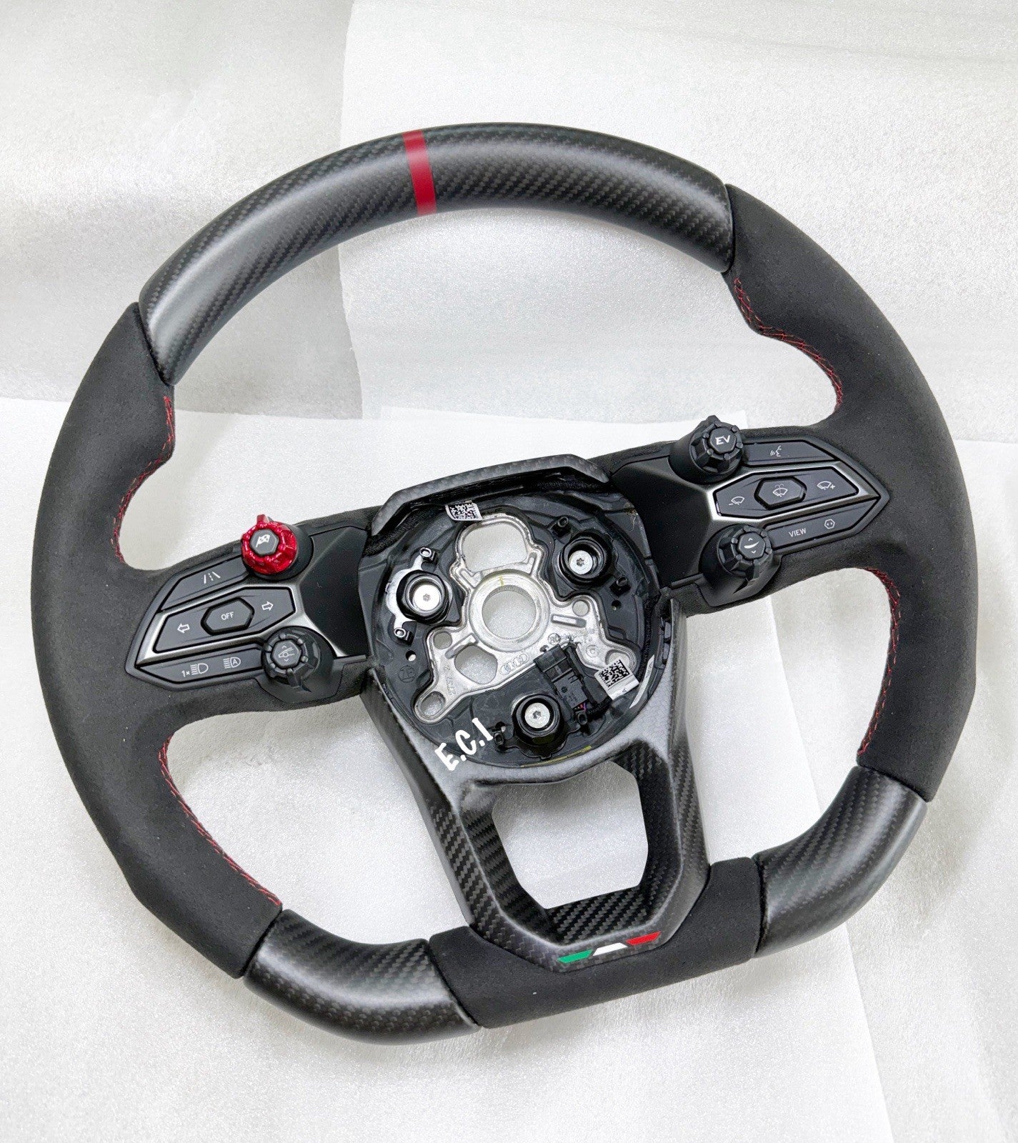 GENUINE LAMBORGHINI Revuelto Temerario ALCANTARA CARBON FIBER STEERING WHEEL RED