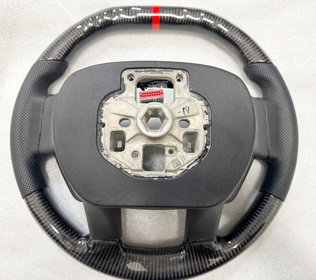 GENUINE FORD SHELBY F150 RAPTOR CARBON FIBER STEERING WHEEL BLACK STITCHING