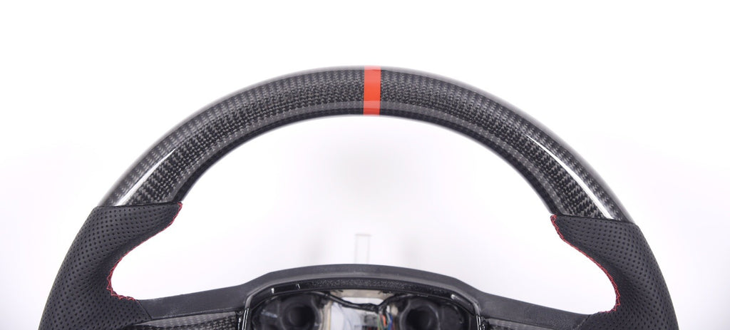 GENUINE FORD SHELBY F150 RAPTOR CARBON FIBER STEERING WHEEL RED STITCHING