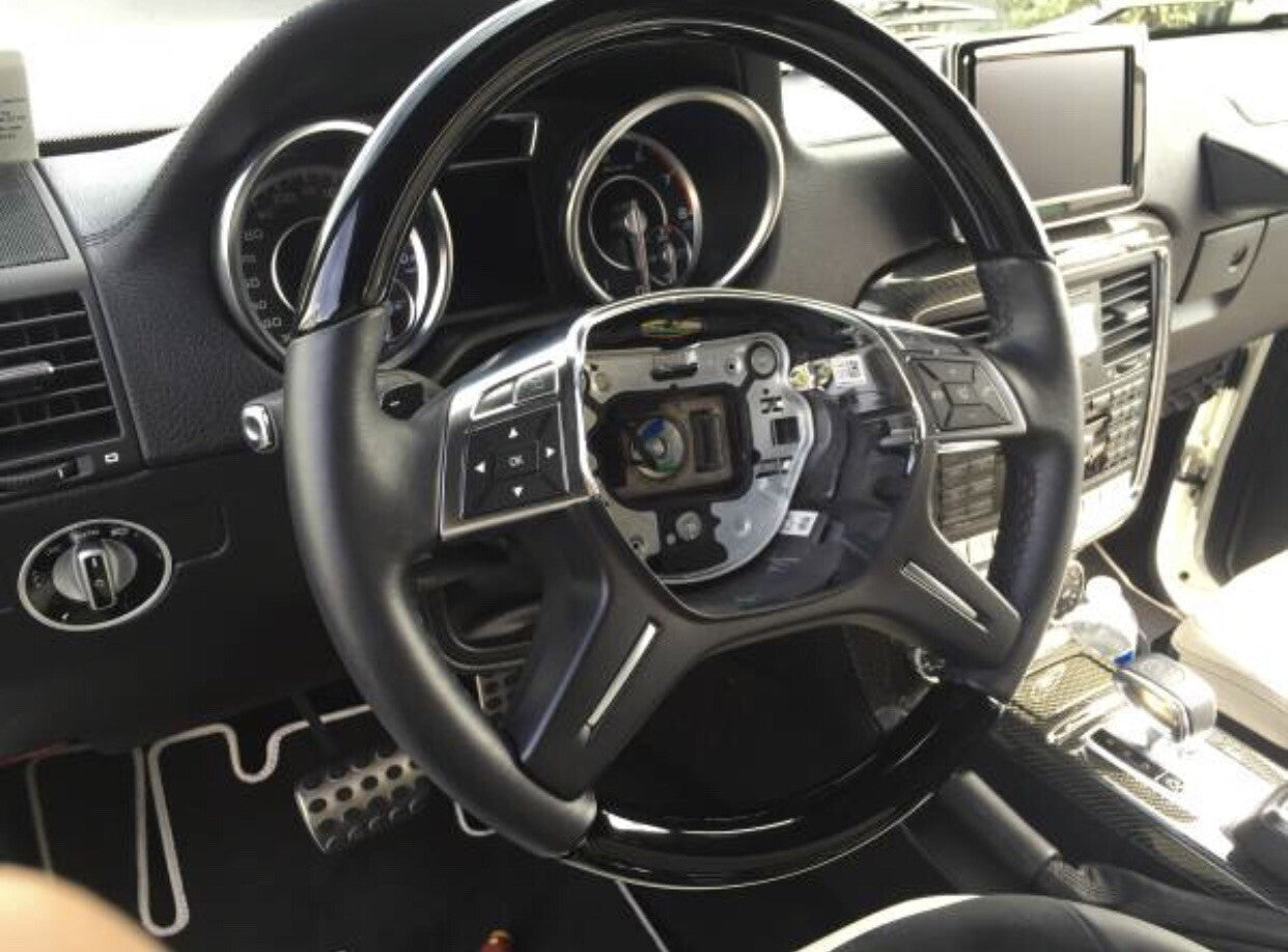 NEW OEM MERCEDES AMG W166 W463 G63 GL63 G550 G65 ML63 PIANO BLACK STEERING WHEEL