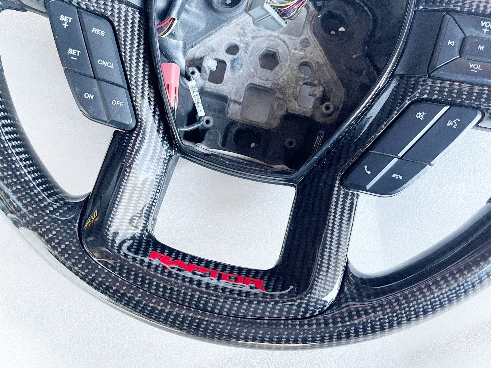GENUINE FORD SHELBY F150 RAPTOR CARBON FIBER STEERING WHEEL BLACK STITCHING