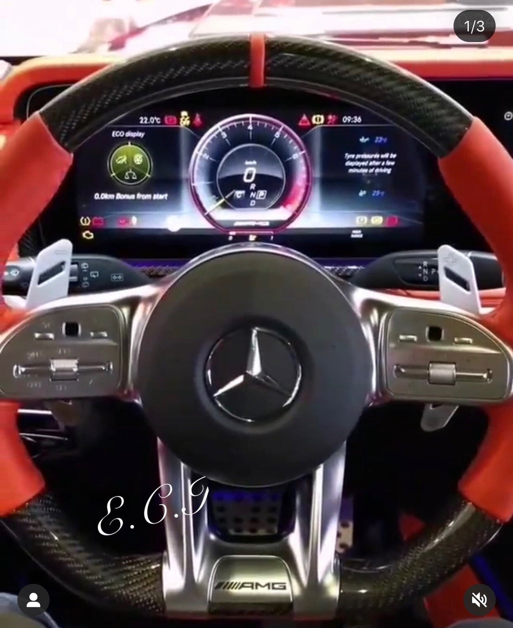 OEM 19~24 MERCEDES AMG G63 C63 E63 GT S63 CLS63 GLC CARBON FIBER STEERING WHEEL