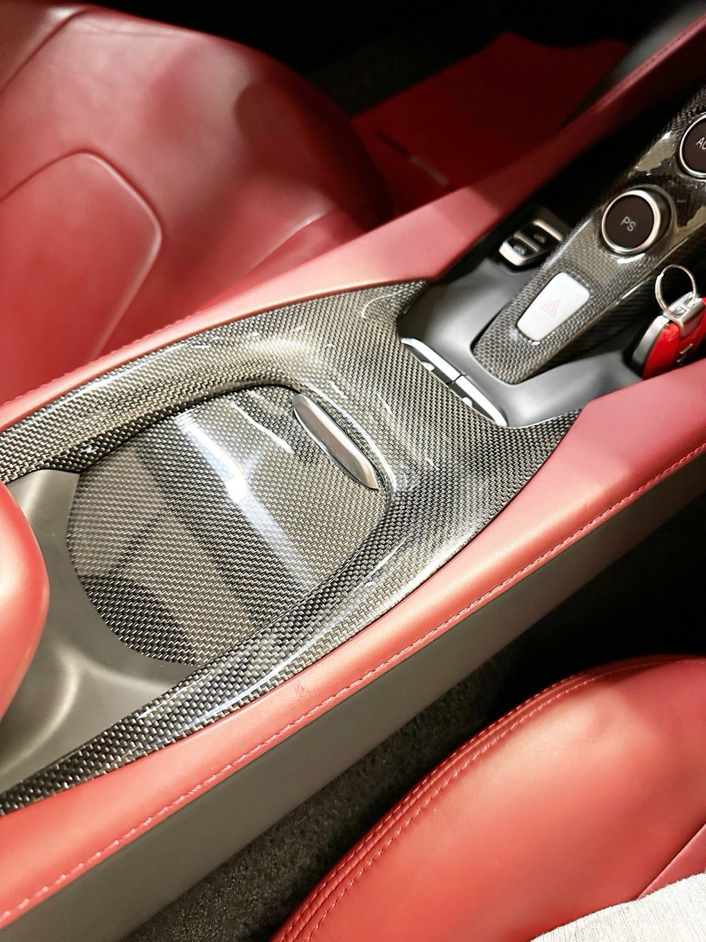 OEM Ferrari F164 Portofino M Carbon Fiber Center Console Headrest Bridge TFT SET