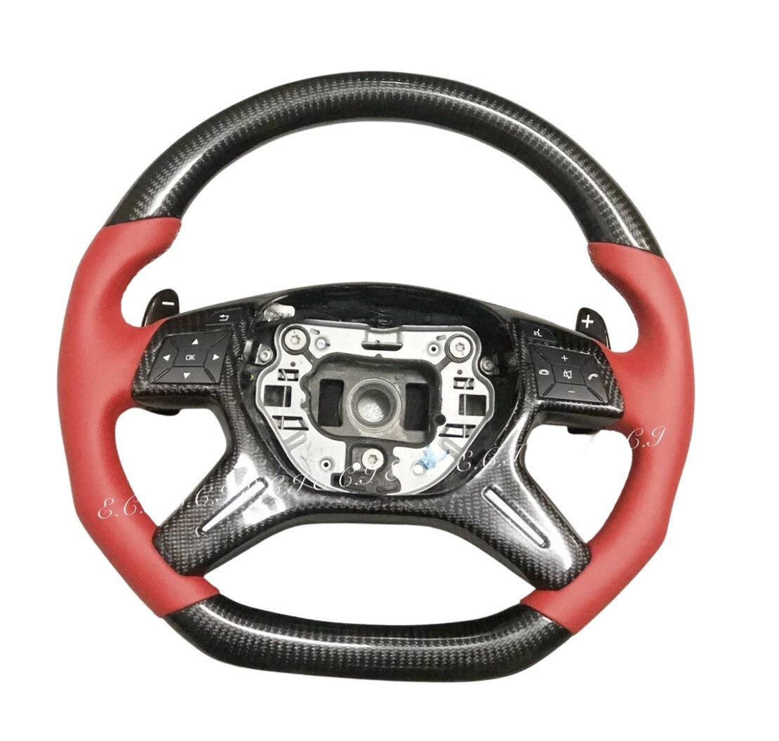 OEM MERCEDES AMG 13~18 G65 G63 ML63 GL63 G550 RED CARBON FIBER STEERING WHEEL