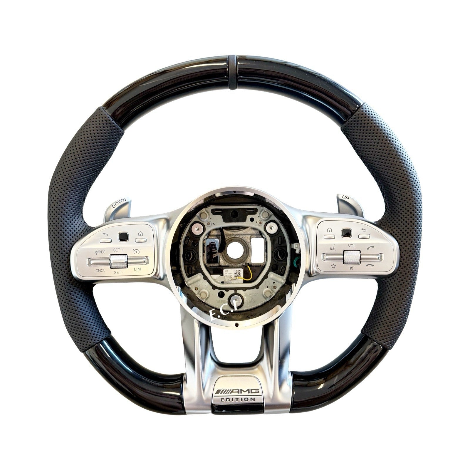 OEM 19~24 MERCEDES G63 C63 E63 GT S63 CLS63  PIANO BLACK LEATHER STEERING WHEEL