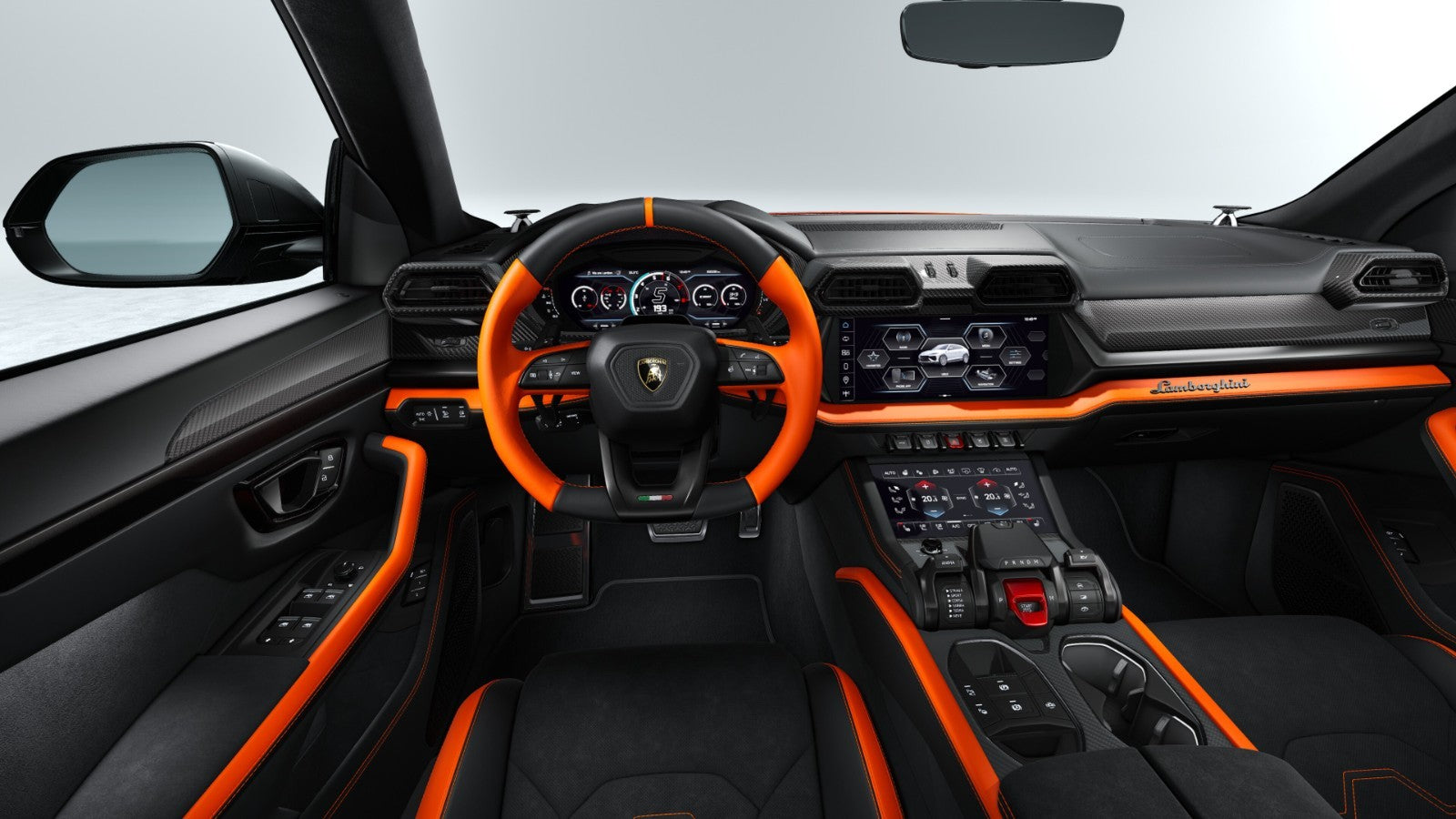 2026 OEM LAMBORGHINI URUS S SE ALCANTARA PERFORMANTE ORANGE HEAT STEERING WHEEL
