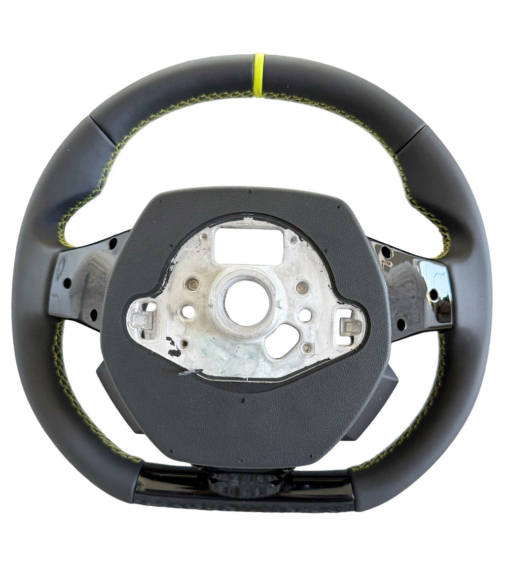 OEM LAMBORGHINI HURACAN PERFORMANTE EVO STO LEATHER GREEN STEERING WHEEL