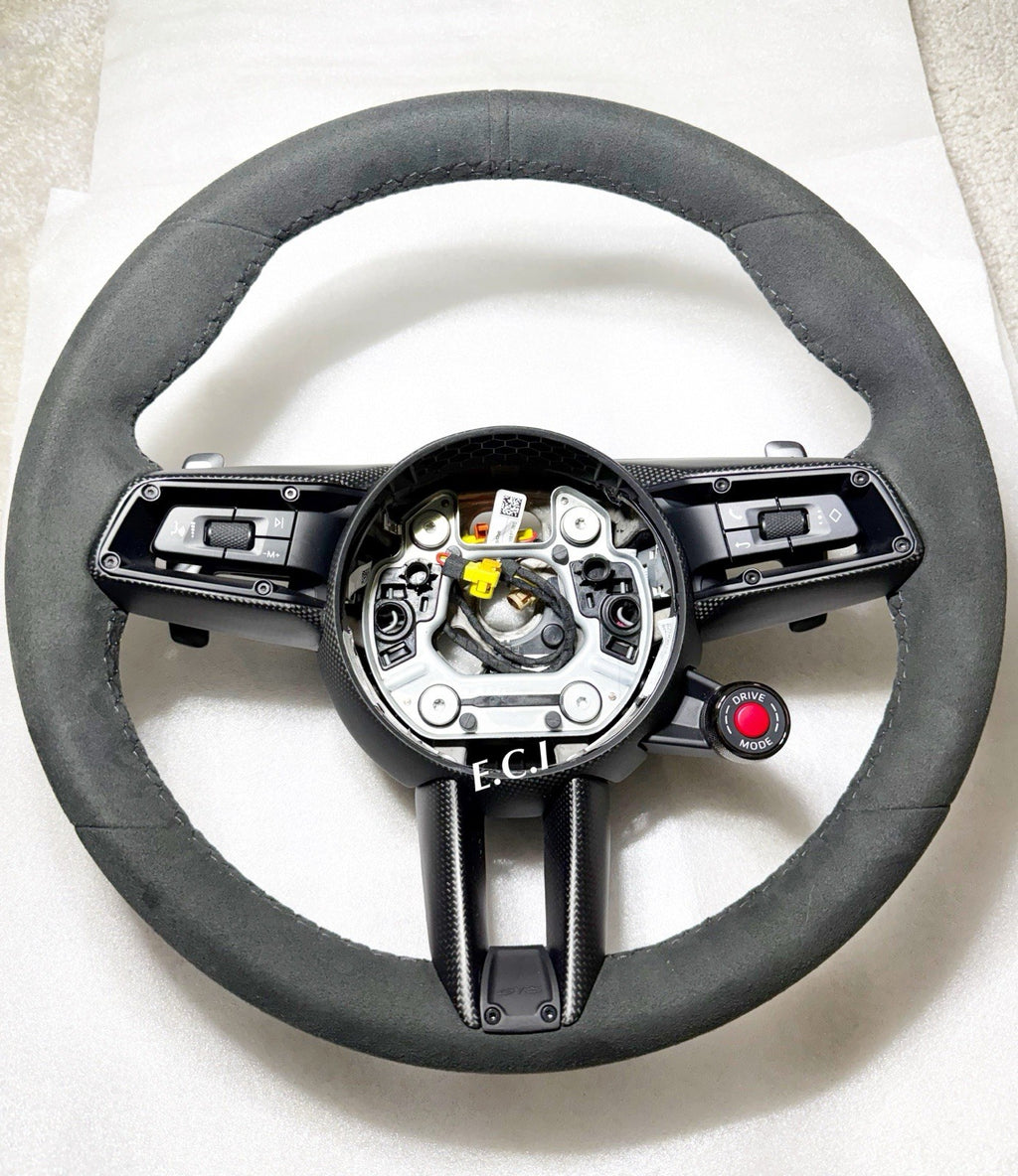 OEM PORSCHE 992 CARRERA MACAN GTS ALCANTARA STEERING WHEEL CARBON FIBER BLACK