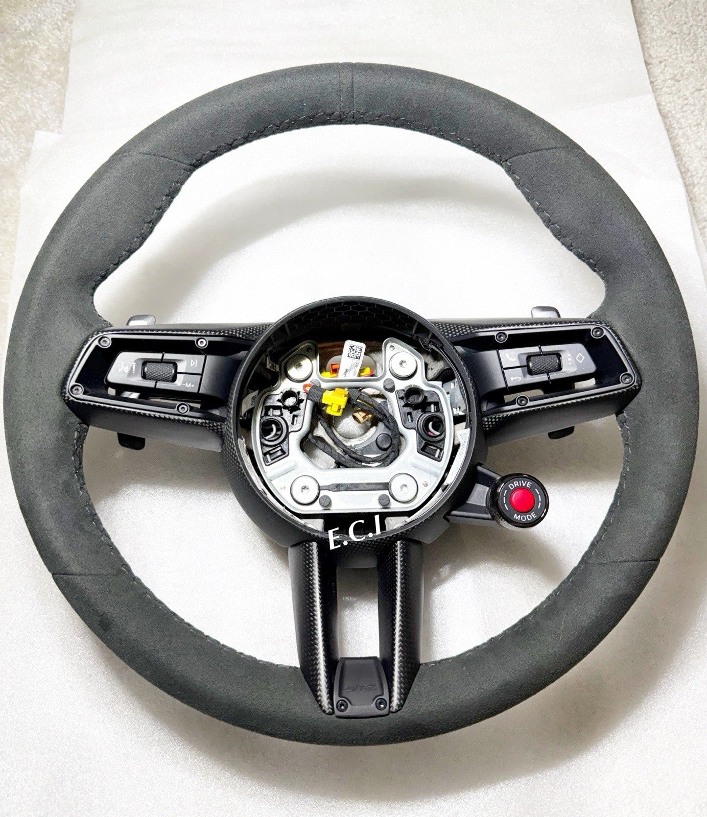 OEM PORSCHE 992 CARRERA MACAN GTS ALCANTARA STEERING WHEEL CARBON FIBER BLACK