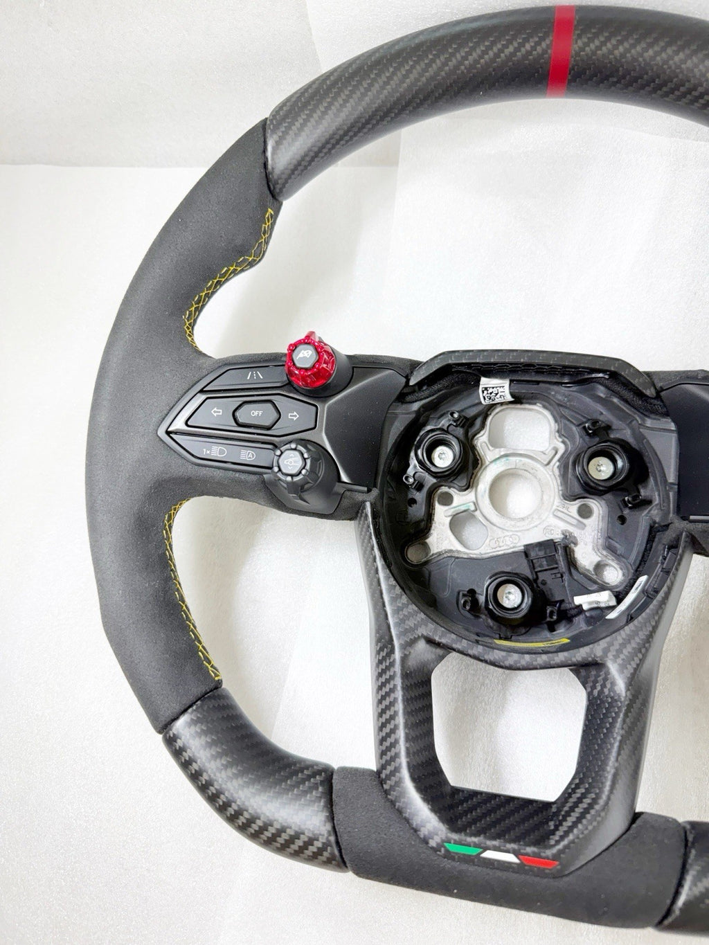 GENUINE LAMBORGHINI Revuelto Temerario ALCANTARA CARBON FIBER STEERING WHEEL YEL