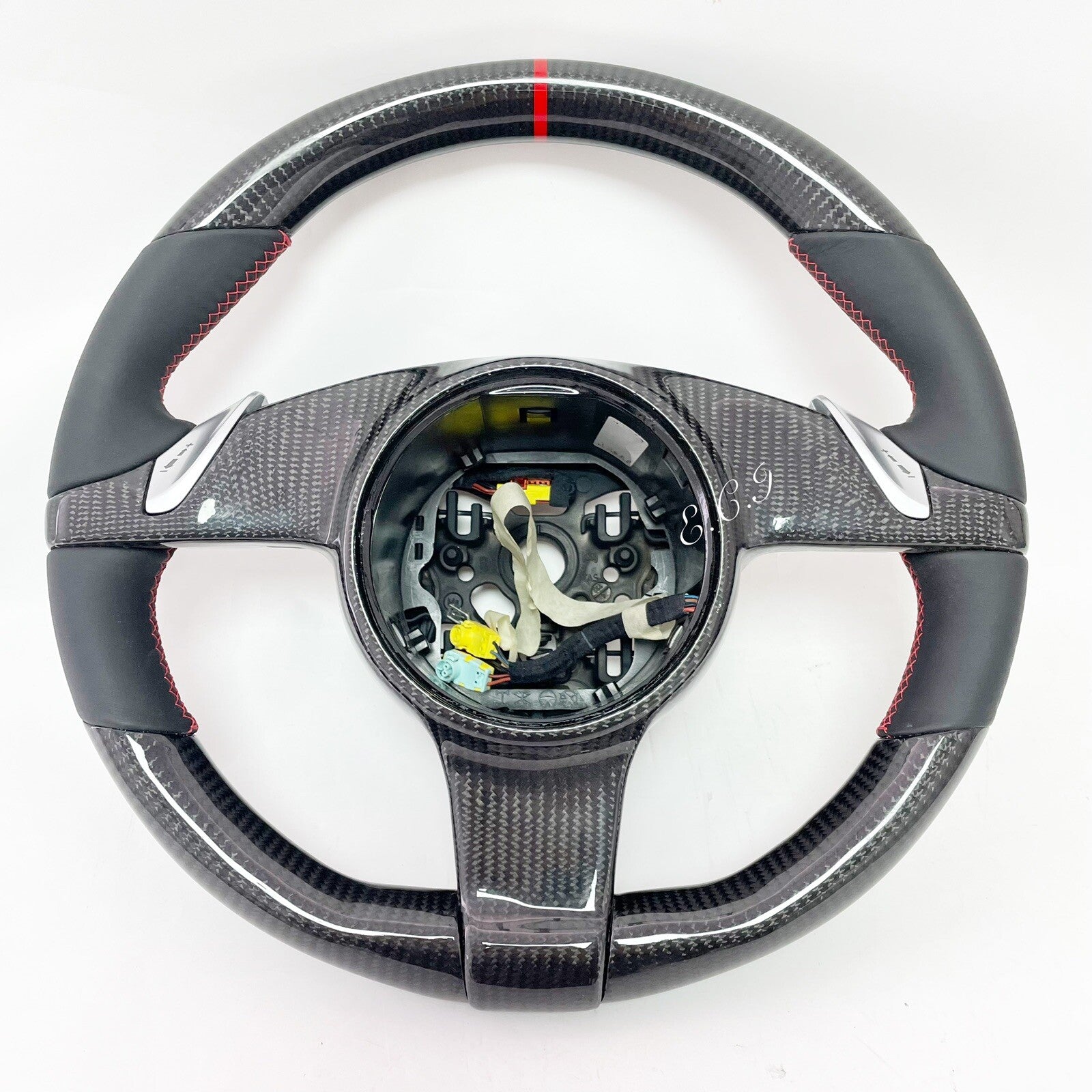 OEM PORSCHE 991 958 997 PANAMERA BOXSTER CAYMAN CARBON FIBER STEERING WHEEL RED