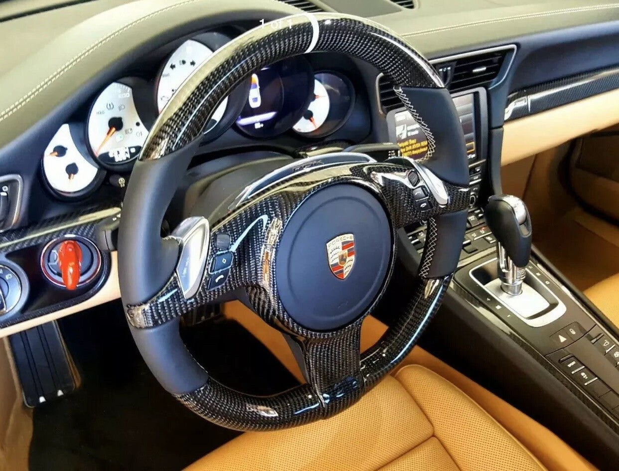 OEM PORSCHE 991 CAYENNE 970 PANAMERA BOXSTER CAYMAN CARBON FIBER STEERING WHEEL