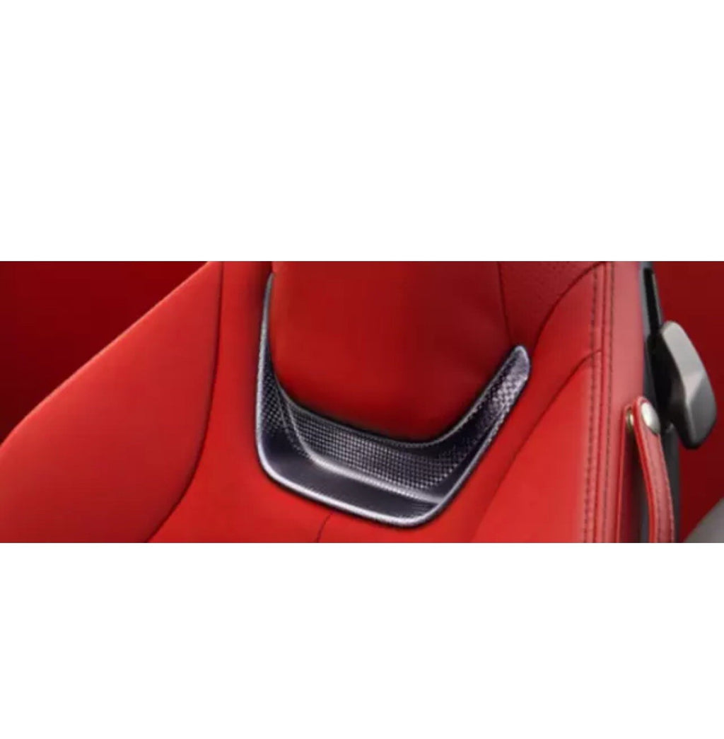 GENUINE OEM Ferrari F164 Portofino Glossy Carbon fiber headrest insert trim
