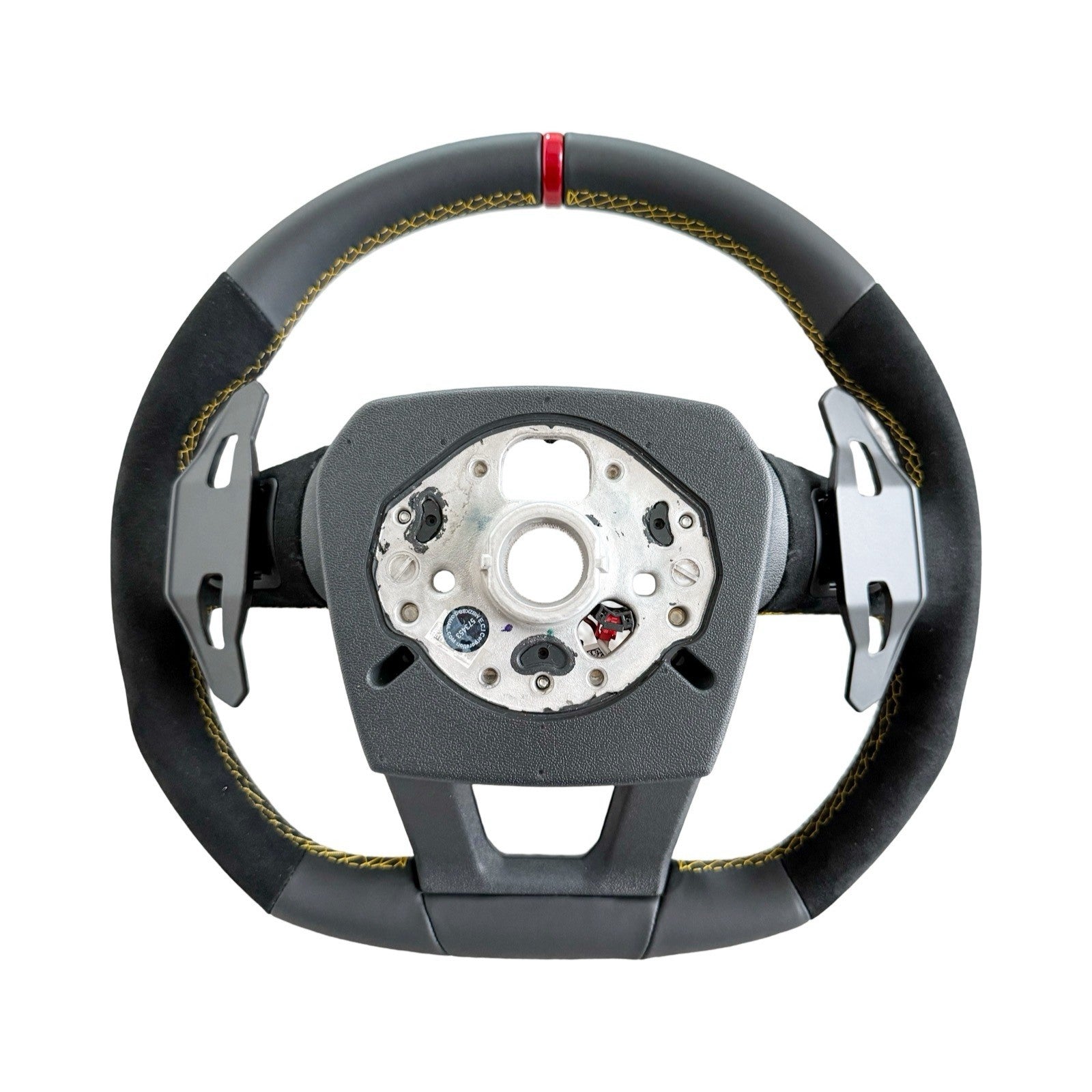 GENUINE LAMBORGHINI URUS SE ALCANTARA LEATHER PERFORMANTE STEERING WHEEL YELLOW