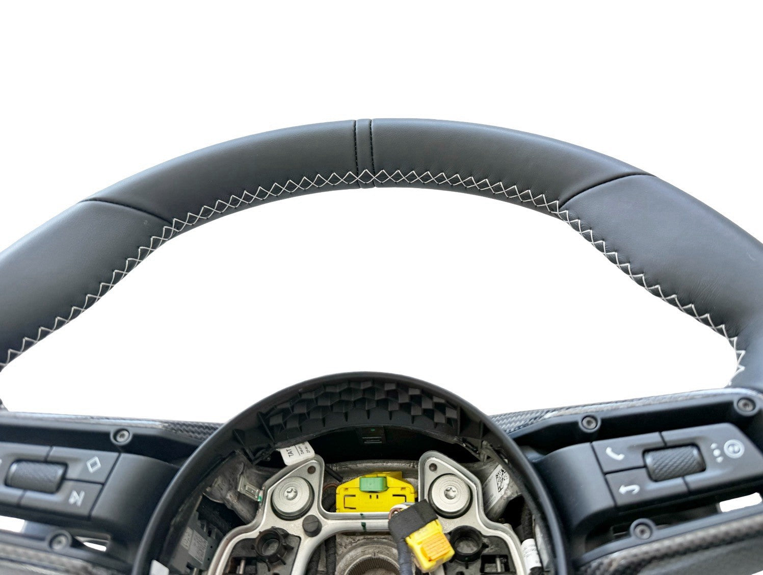 OEM Porsche 992 GT3 CARRERA GTS CAYENNE BLK STEERING WHEEL CARBON WHITE STITCH