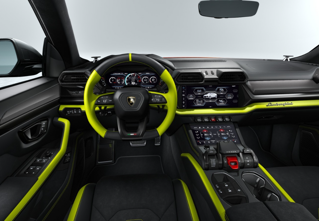 2026 OEM LAMBORGHINI URUS S SE ALCANTARA PERFORMANTE LIME GREEN STEERING WHEEL