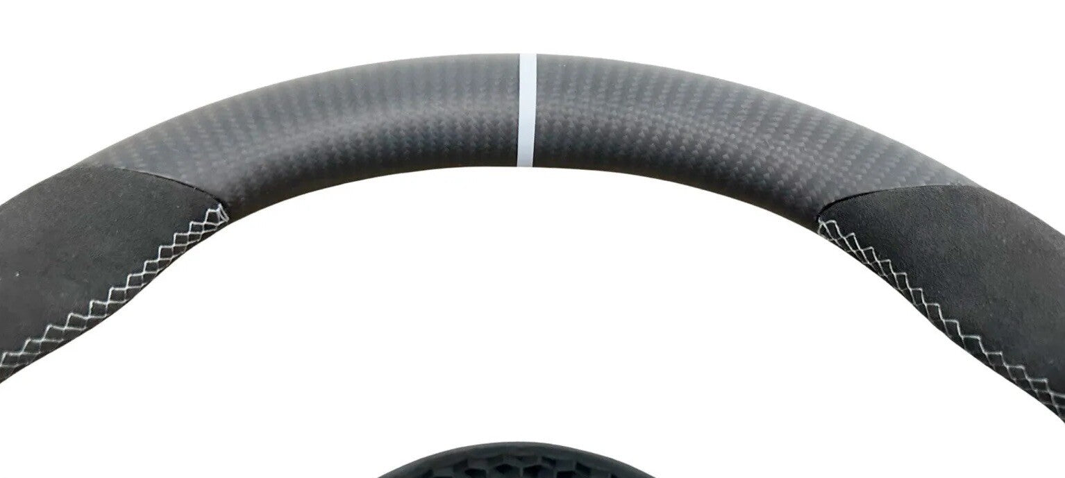 OEM Porsche 992 CARRERA GT3 GT3RS TAYCAN HEAT CARBON FIBER CHALK STEERING WHEEL