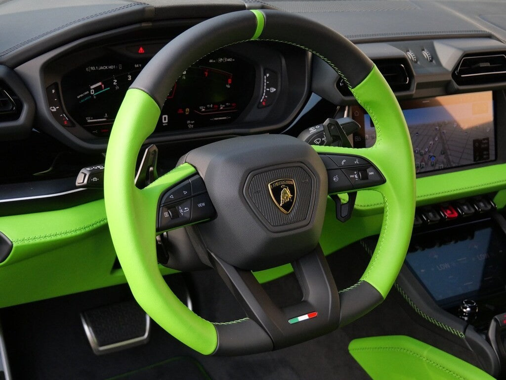 2026 OEM LAMBORGHINI URUS S SE ALCANTARA PERFORMANTE GREEN STITCH STEERING WHEEL