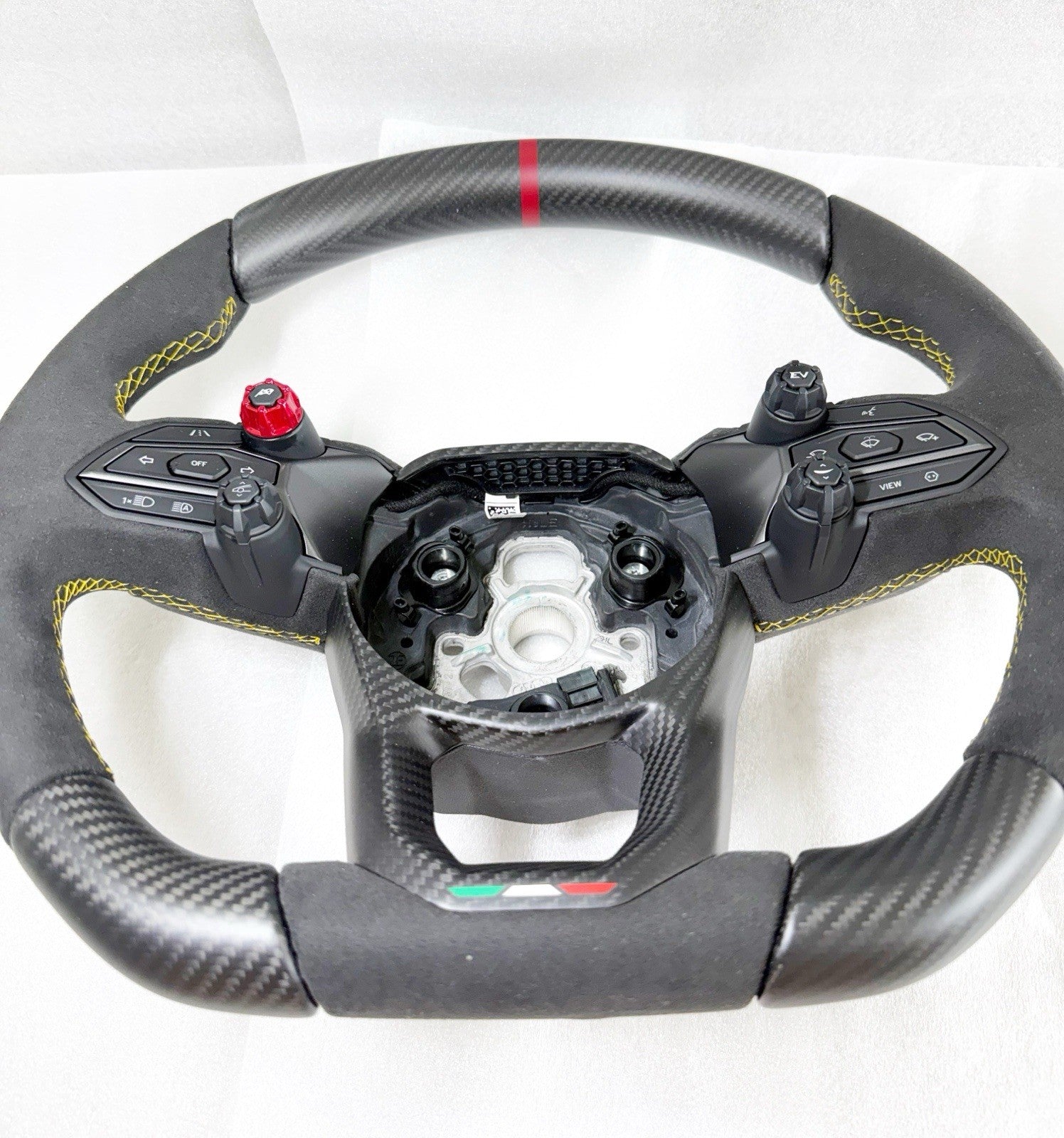 GENUINE LAMBORGHINI Revuelto Temerario ALCANTARA CARBON FIBER STEERING WHEEL YEL