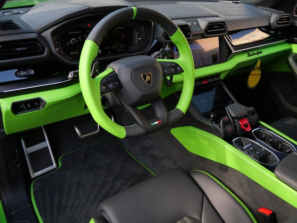 2026 OEM LAMBORGHINI URUS S SE ALCANTARA PERFORMANTE GREEN STITCH STEERING WHEEL