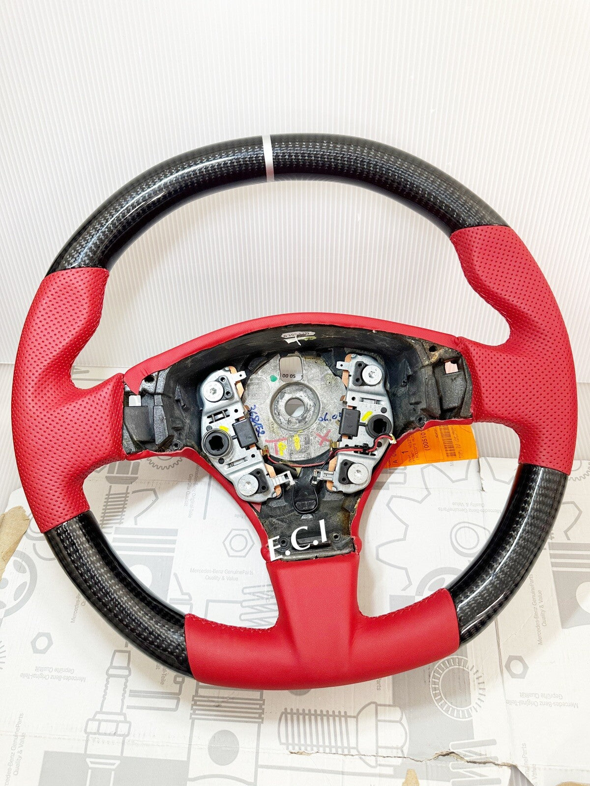 OEM GENUINE RED MASERATI GRANTURISMO MC QUATTROPORTE CARBON FIBER STEERING WHEEL