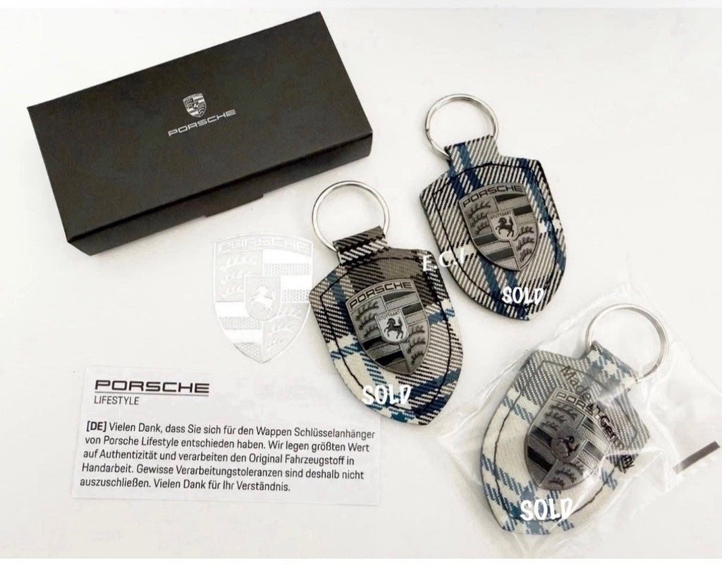 OEM Porsche 911 Turbonite key chain ring pepita Houndstooth New 50th Anniversary