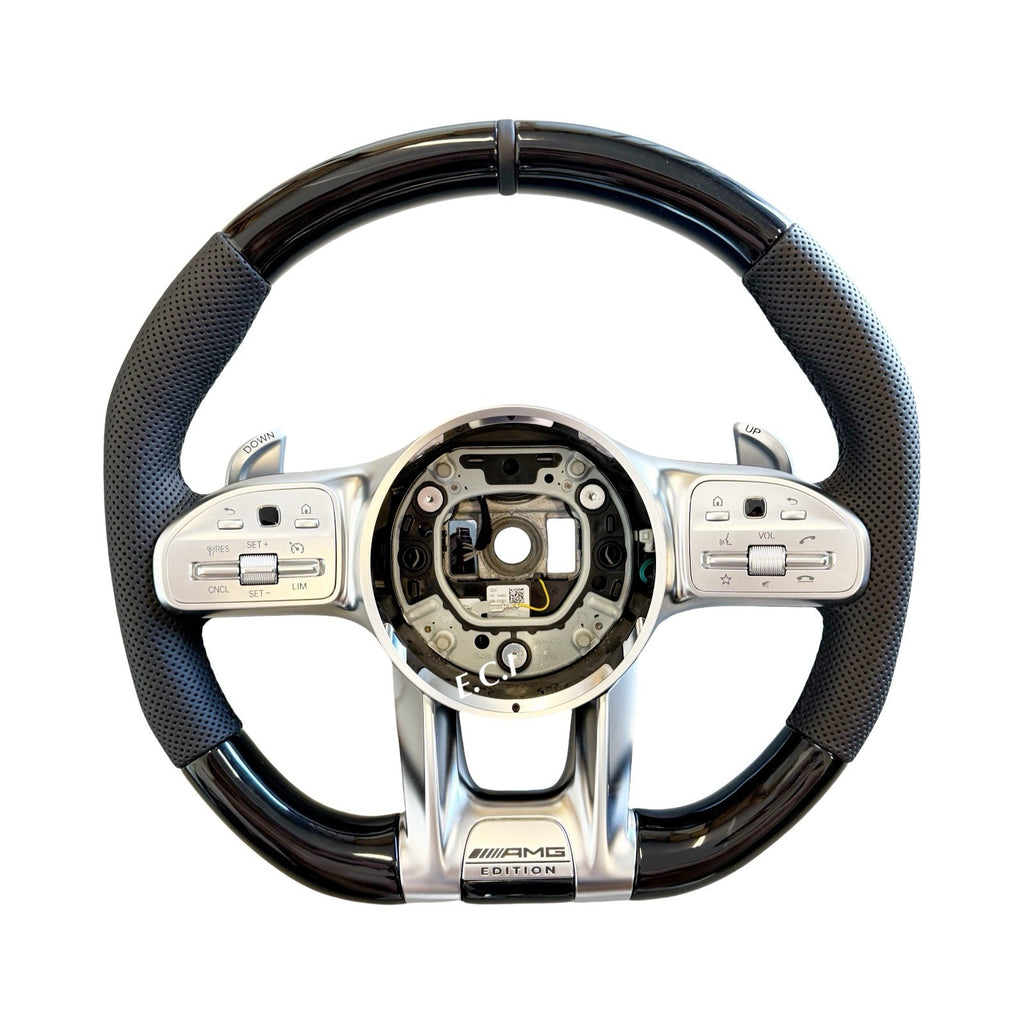 OEM 19~24 MERCEDES G63 C63 E63 GT S63 CLS63  PIANO BLACK LEATHER STEERING WHEEL