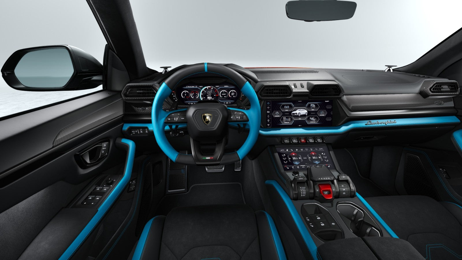 2026 OEM LAMBORGHINI URUS S SE ALCANTARA PERFORMANTE BLUE HEATED STEERING WHEEL