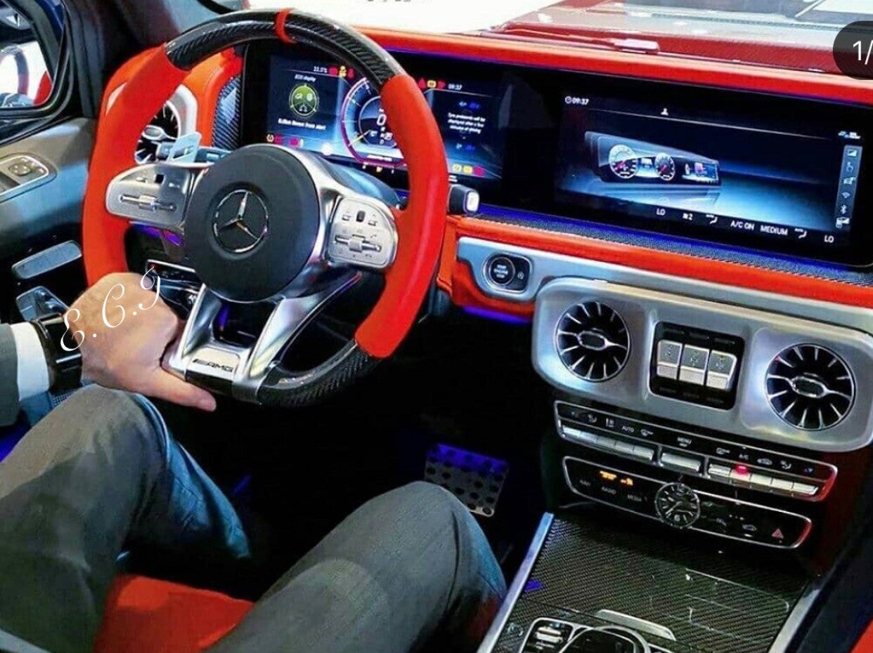OEM 19~24 MERCEDES AMG G63 C63 E63 GT S63 CLS63 GLC CARBON FIBER STEERING WHEEL