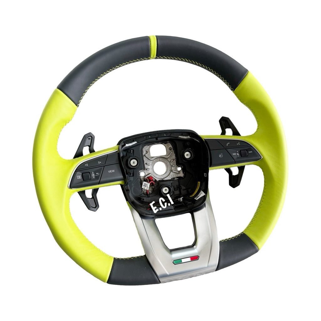 2026 OEM LAMBORGHINI URUS S SE ALCANTARA PERFORMANTE LIME GREEN STEERING WHEEL