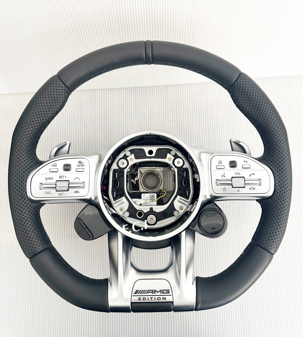 OEM 19~24 MERCEDES AMG G63 C63 E63 GT S63 CLS63 GLE LEATHER DIALS STEERING WHEEL