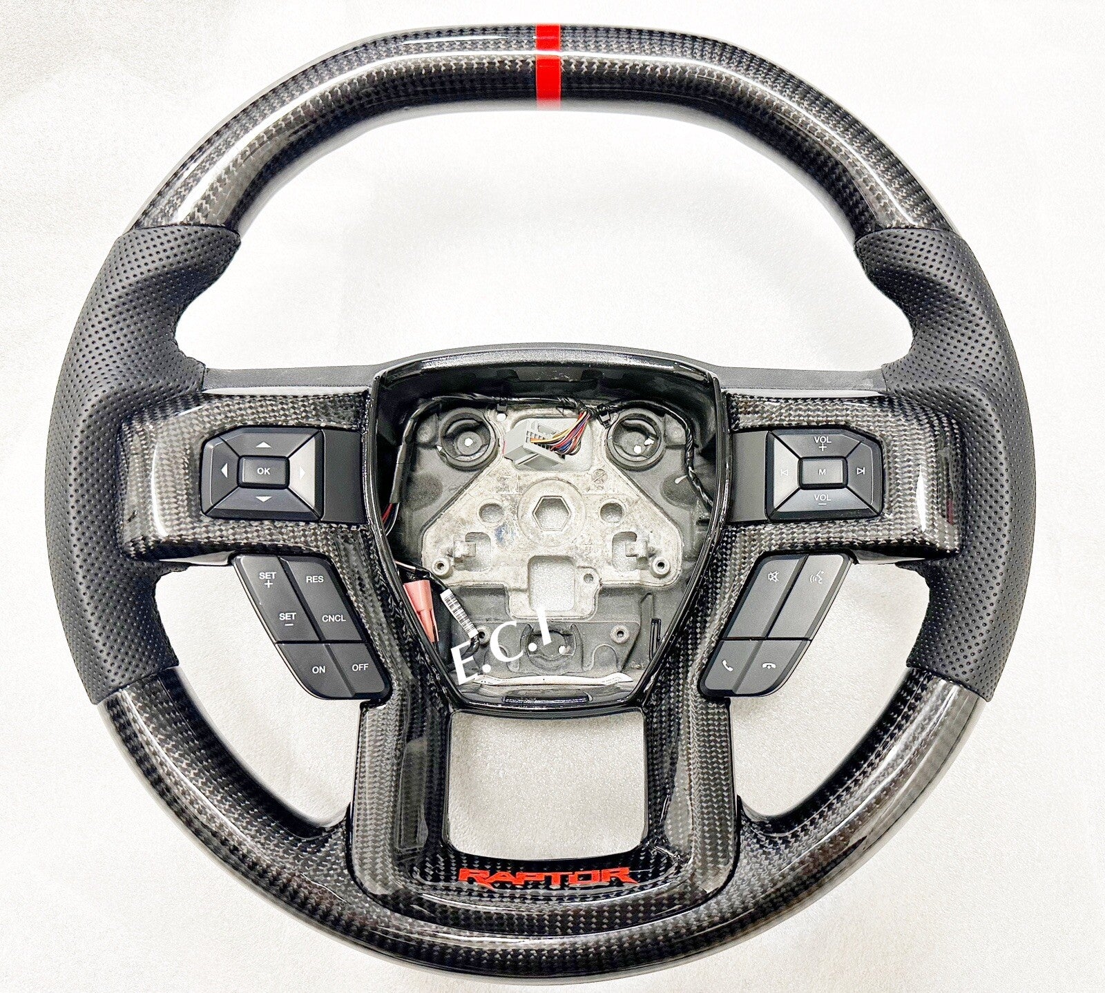 GENUINE FORD SHELBY F150 RAPTOR CARBON FIBER STEERING WHEEL BLACK STITCHING