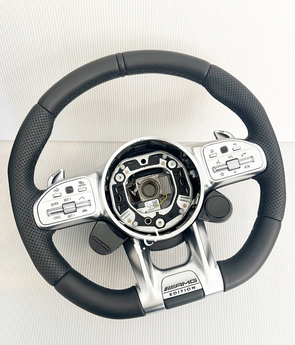 OEM 19~24 MERCEDES AMG G63 C63 E63 GT S63 CLS63 GLE LEATHER DIALS STEERING WHEEL