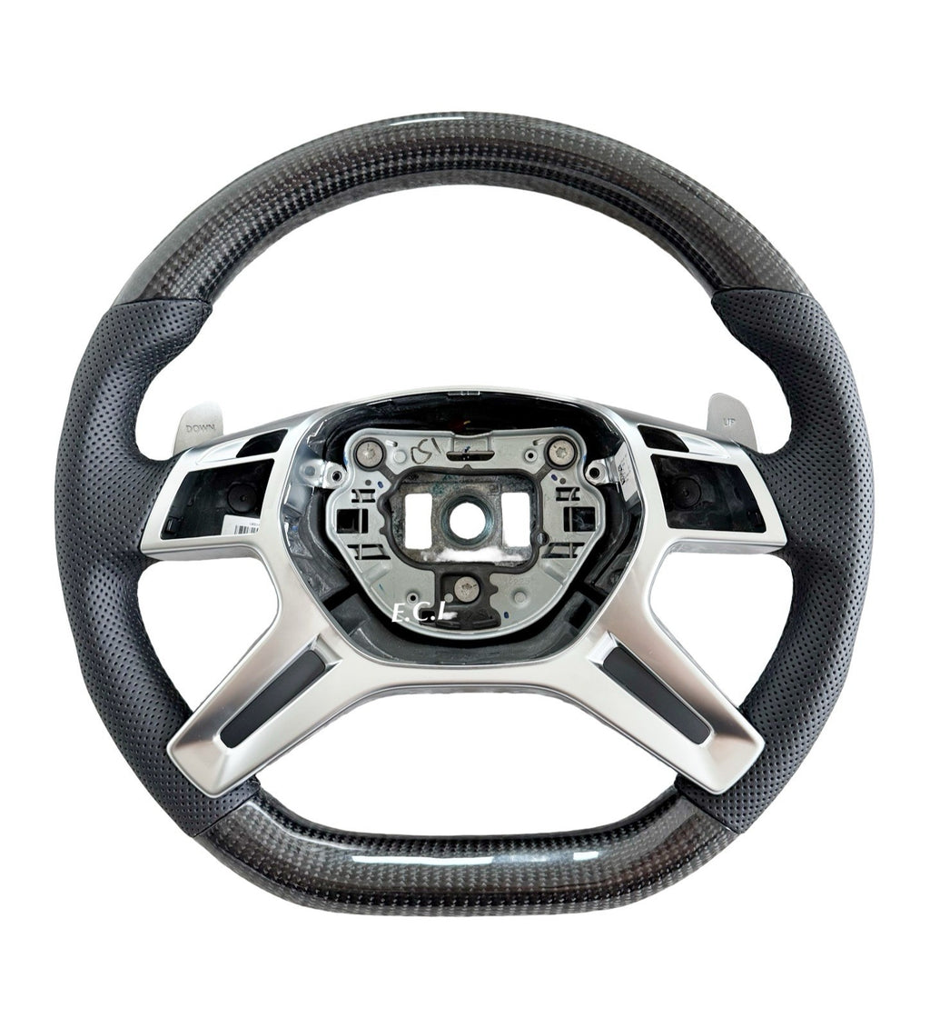 OEM MERCEDES AMG 13~18 G65 G63 ML63 GL63 G550 BLACK CARBON FIBER STEERING WHEEL