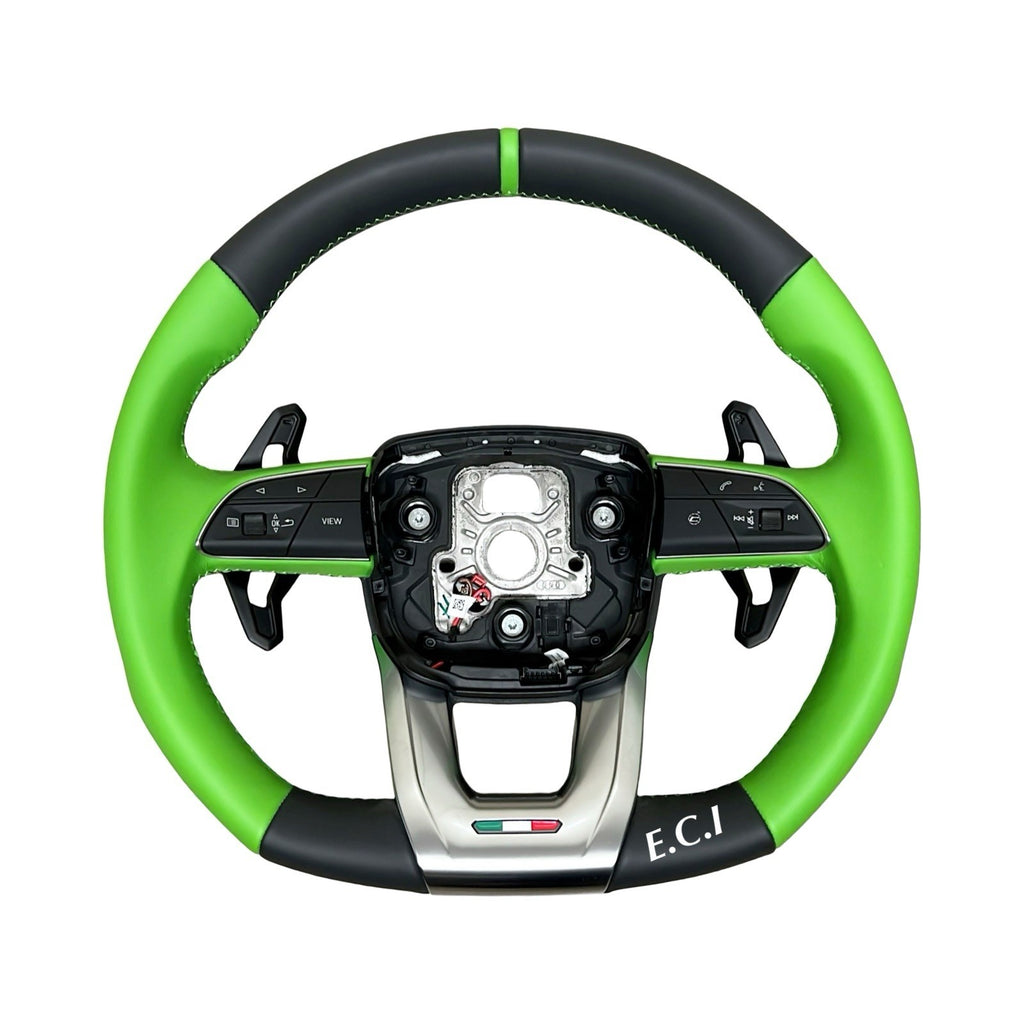 2026 OEM LAMBORGHINI URUS S SE ALCANTARA PERFORMANTE GREEN STITCH STEERING WHEEL