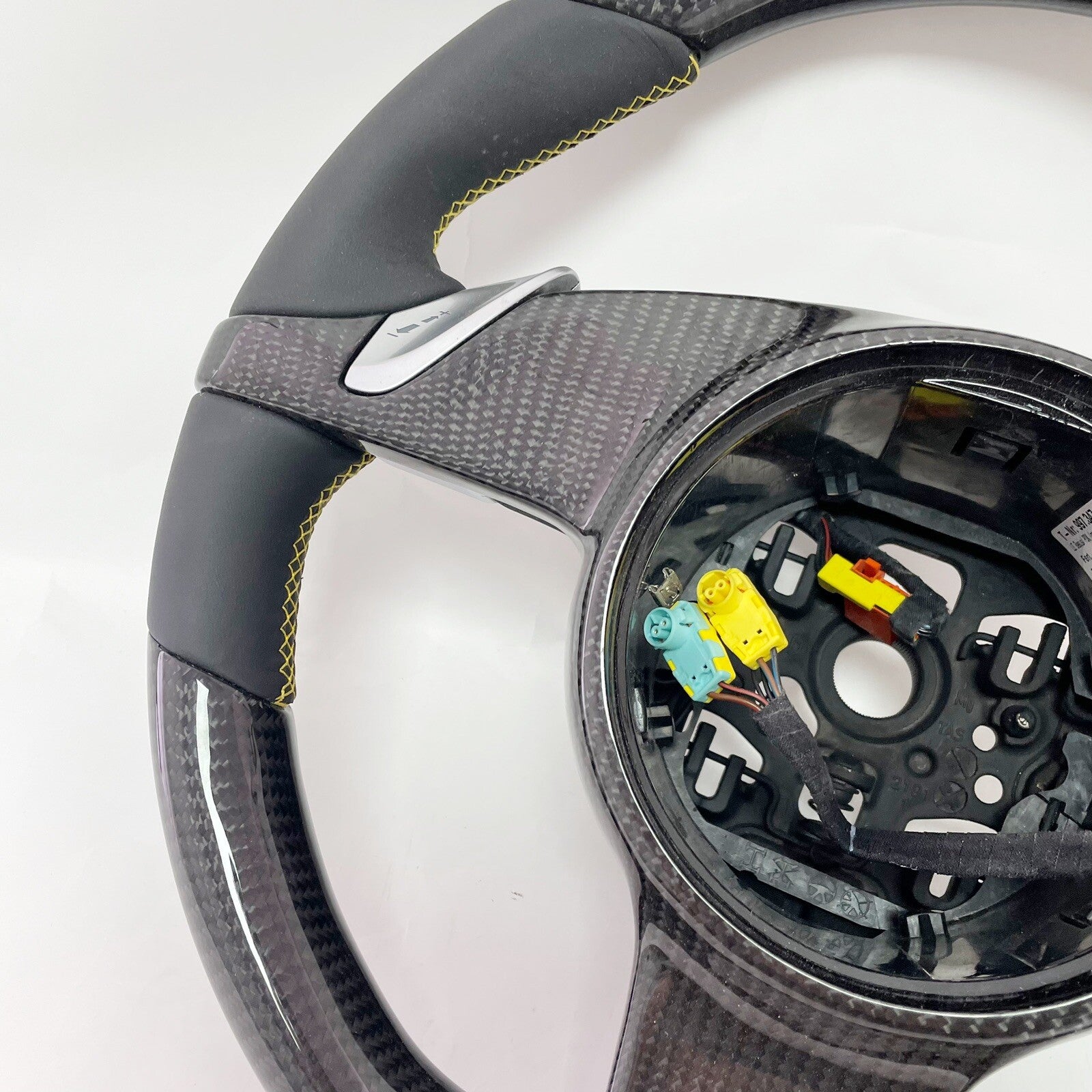 OEM PORSCHE 991 997 PANAMERA BOXSTER CAYMAN CARBON FIBER STEERING WHEEL YELLOW